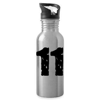 11 Zahl Trikot - Trinkflasche mit integriertem Trinkhalm - Lightsilver - Rechts