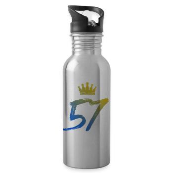 57 Couronne numérique - Gourde avec paille intégrée - argent clair - Droite