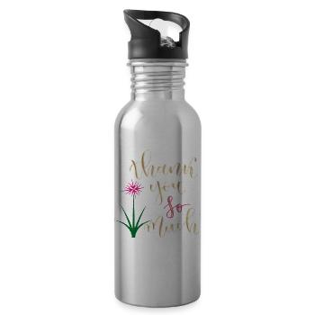 thank you so much - Trinkflasche mit integriertem Trinkhalm - Lightsilver - Rechts