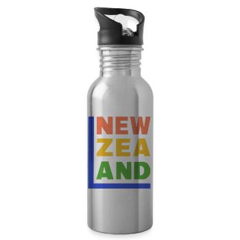 NOUVELLE-ZÉLANDE Rainbow Lorikeat Colors - Gourde avec paille intégrée - argent clair - Droite
