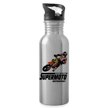 Supermoto - Supermotard - Gourde avec paille intégrée - argent clair - Droite