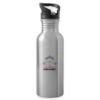 Baden-Baden, Festspielhaus Alter Bahnhof - Water bottle with straw - silver - Right