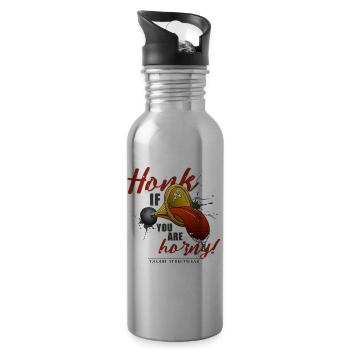 Honk if you are horny - Water bottle with straw - silver - Right