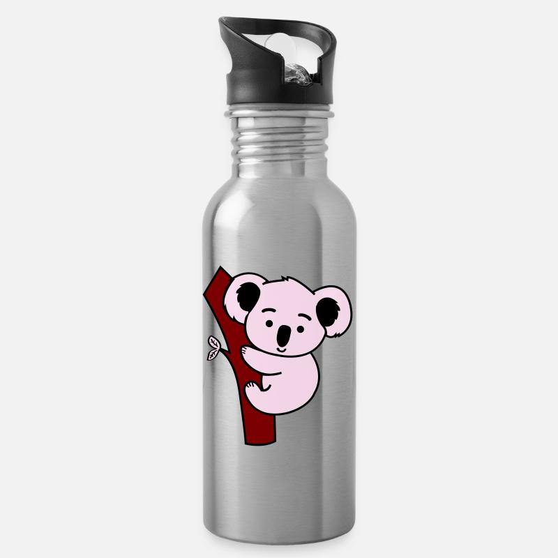 koala - Gourde avec paille intégrée - argent clair