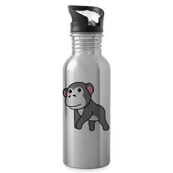 Gorilla Comic - Water bottle with straw - silver - Right