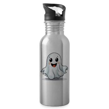 Ghost Ghost Halloween Cute Cute Costume - Water bottle with straw - silver - Right