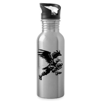 Adler spielt verrückt American Football BanksyStil - Trinkflasche mit integriertem Trinkhalm - Lightsilver - Rechts