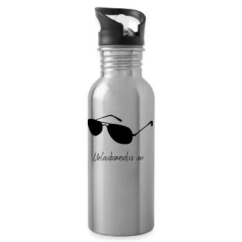 Urlaubsmodus an , der Urlaub beginnt jetzt, - Trinkflasche mit integriertem Trinkhalm - Lightsilver - Rechts