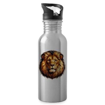 Lion - Water bottle with straw - silver - Right