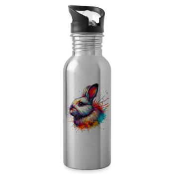 Rabbit - Water bottle with straw - silver - Right