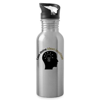 Idea Light - Creativity and Innovation - ApriNoe - Water bottle with straw - silver - Right