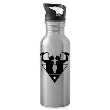 Bouteille de l’équipe Drinker - Gourde avec paille intégrée - argent clair - Droite