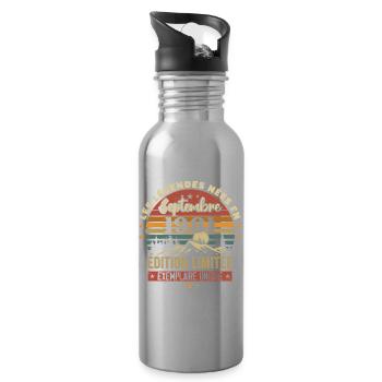 Retro 1981 - Legends born in September 1981 - Water bottle with straw - silver - Right