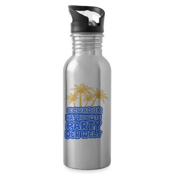 Geschenk für Ecuador - Trinkflasche mit integriertem Trinkhalm - Lightsilver - Rechts
