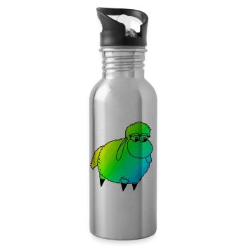 Wolly Sheeeepling Retro wave - Water bottle with straw - silver - Right