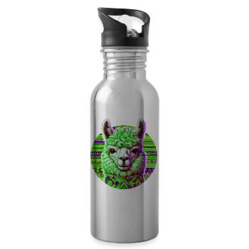 Alpaka - Trinkflasche mit integriertem Trinkhalm - Lightsilver - Rechts