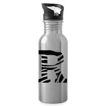 Letter r zebra - Water bottle with straw - silver - Right