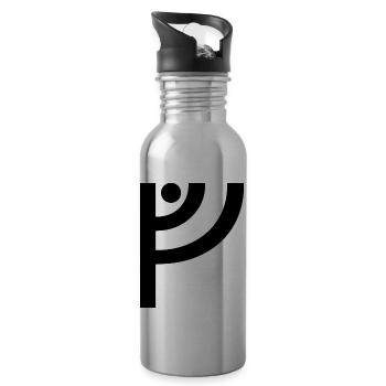 V Wikinger-Rune - Trinkflasche mit integriertem Trinkhalm - Lightsilver - Rechts
