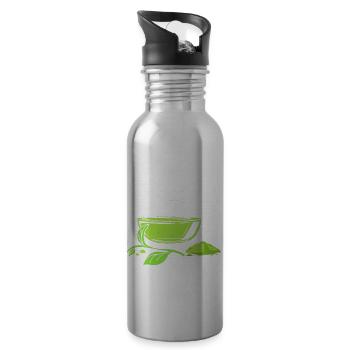 Matcha Tea - Water bottle with straw - silver - Right