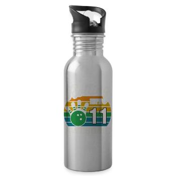 T-shirt de célébration de bowling rétro 11 - Gourde avec paille intégrée - argent clair - Droite