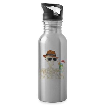 Skeletor with summer drink - Water bottle with straw - silver - Right