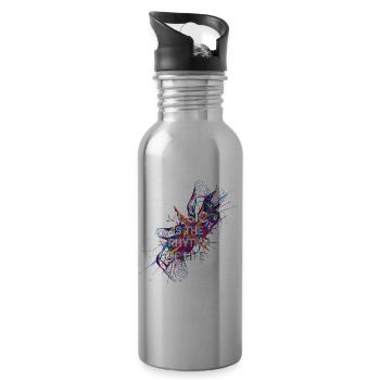 Music is the rhythm of life - Water bottle with straw - silver - Right
