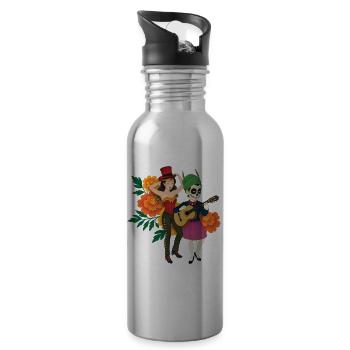 LOS WONDER MUERTOS - nice people - Water bottle with straw - silver - Right