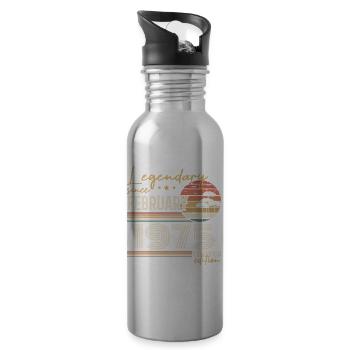 February 1975 Anniversary 1975 Legends February - Water bottle with straw - silver - Right