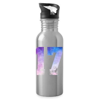 Ausgabe 17 – 17. Jubiläumsgeschenk - Trinkflasche mit integriertem Trinkhalm - Lightsilver - Rechts