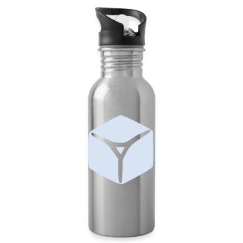Eiswürfel Eis Geschenk  - Trinkflasche mit integriertem Trinkhalm - Lightsilver - Rechts
