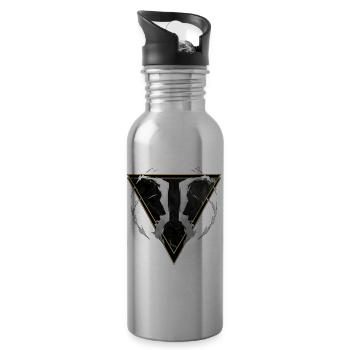 Zwillinge Luftzeichen – Tierkreis von Kék-Ina - Trinkflasche mit integriertem Trinkhalm - Lightsilver - Rechts
