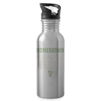 Homegrown And Slightly Feral - Water bottle with straw - silver - Right