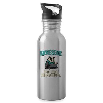 Büro-Dachs nicht ansprechbar - Trinkflasche mit integriertem Trinkhalm - Lightsilver - Rechts