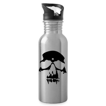 crâne skull - Gourde avec paille intégrée - argent clair - Droite