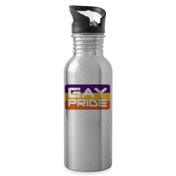 Gay Pride - Water bottle with straw - silver - Right