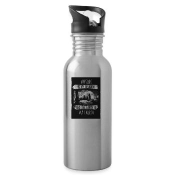 Nature is my Religion - Trinkflasche mit integriertem Trinkhalm - Lightsilver - Rechts