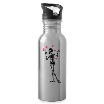 Skeleton-Liebhaber - Trinkflasche mit integriertem Trinkhalm - Lightsilver - Rechts