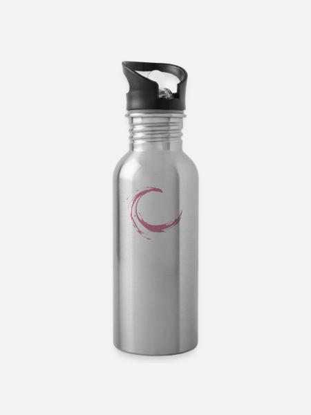 Surfergirl - Trinkflasche mit integriertem Trinkhalm - Lightsilver