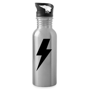 Rock Pfeil Blitz T-Shirt - Trinkflasche mit integriertem Trinkhalm - Lightsilver - Rechts