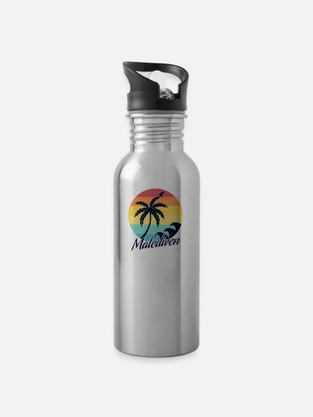 Malediven - Trinkflasche mit integriertem Trinkhalm - 
