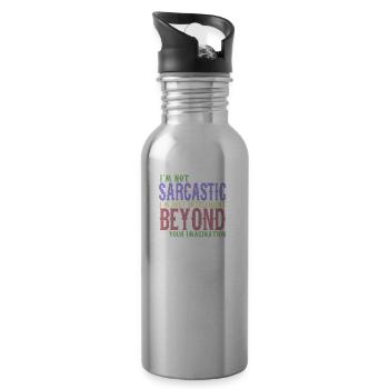 beyond your imagination - Water bottle with straw - silver - Right