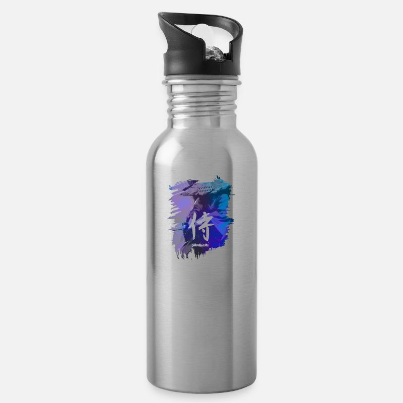 Samurai - Trinkflasche mit integriertem Trinkhalm - Lightsilver