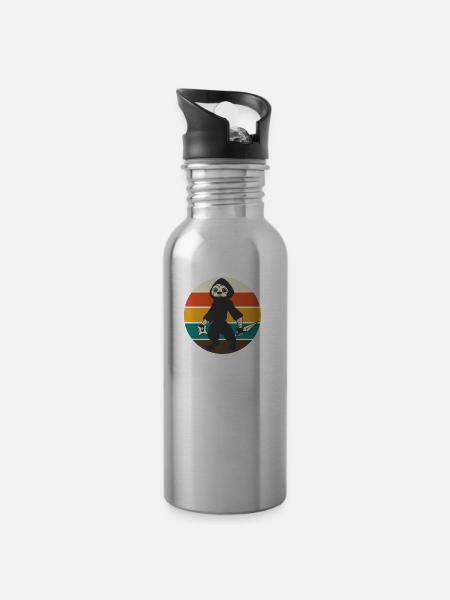 NINJA SLOTH FAULTIER - Trinkflasche mit integriertem Trinkhalm - Lightsilver