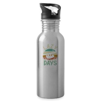 SLOTH LAZY DAYS - Trinkflasche mit integriertem Trinkhalm - Lightsilver - Rechts