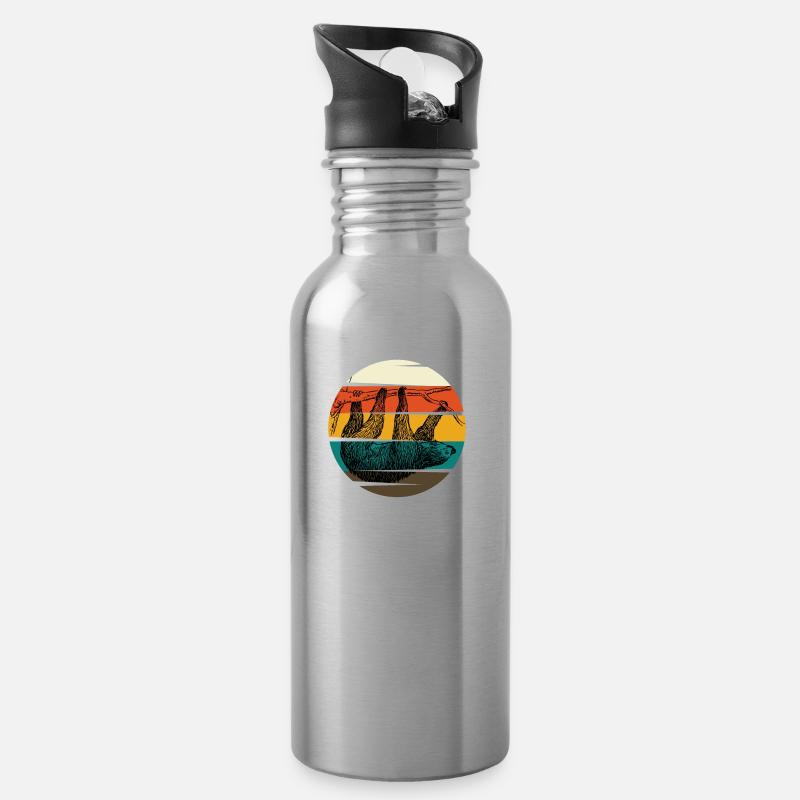 Sloth - Trinkflasche mit integriertem Trinkhalm - Lightsilver