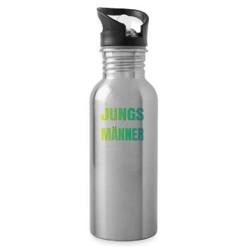 Jungs machen Jungs Männer machen Mädchen - Trinkflasche mit integriertem Trinkhalm - Lightsilver - Rechts