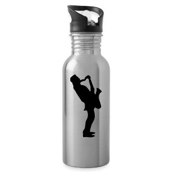 Musik - Musiker Jazz - Trinkflasche mit integriertem Trinkhalm - Lightsilver - Rechts