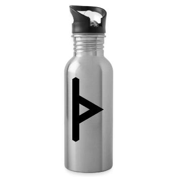 Rune: Thurisaz ᚦ (th), Quantum Runes Futhark 0 © - Water bottle with straw - silver - Right