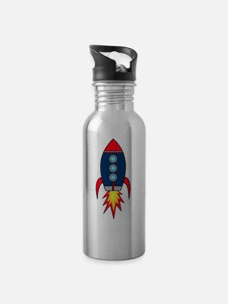 Lancement de fusée Rocketman * - Gourde avec paille intégrée - argent clair
