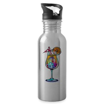 Tequila + Mondfisch = Tequila Sunfisch - Trinkflasche mit integriertem Trinkhalm - Lightsilver - Rechts